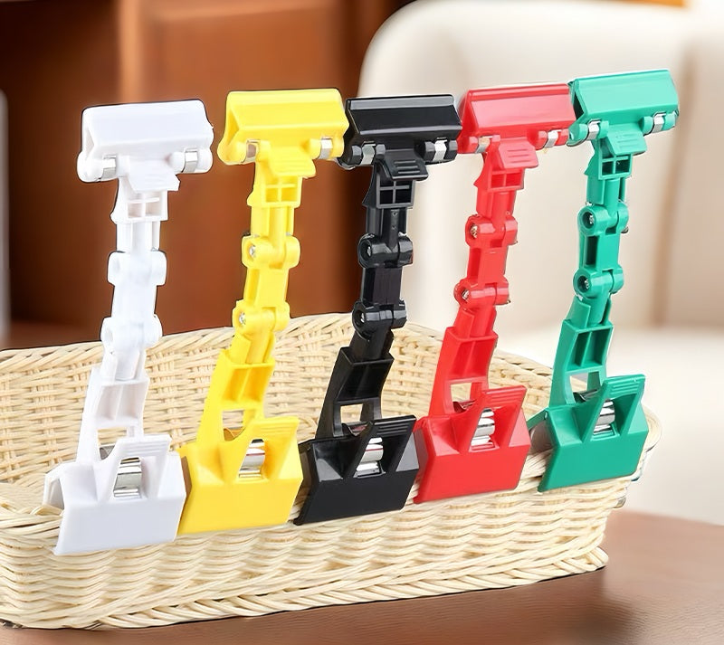 Supermarket adjustable plastic pop clip