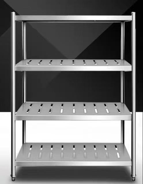 Stainles steel racks with holes on shelf plate
