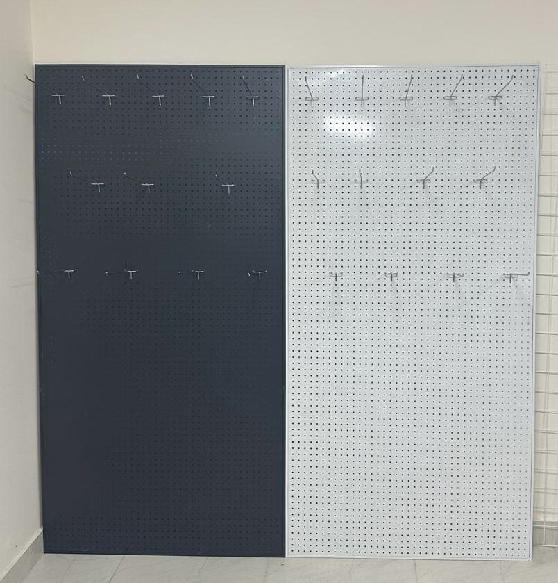 Perforated wall for hanging products