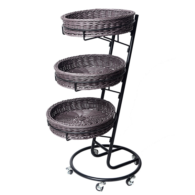 Rattan basket with wheels