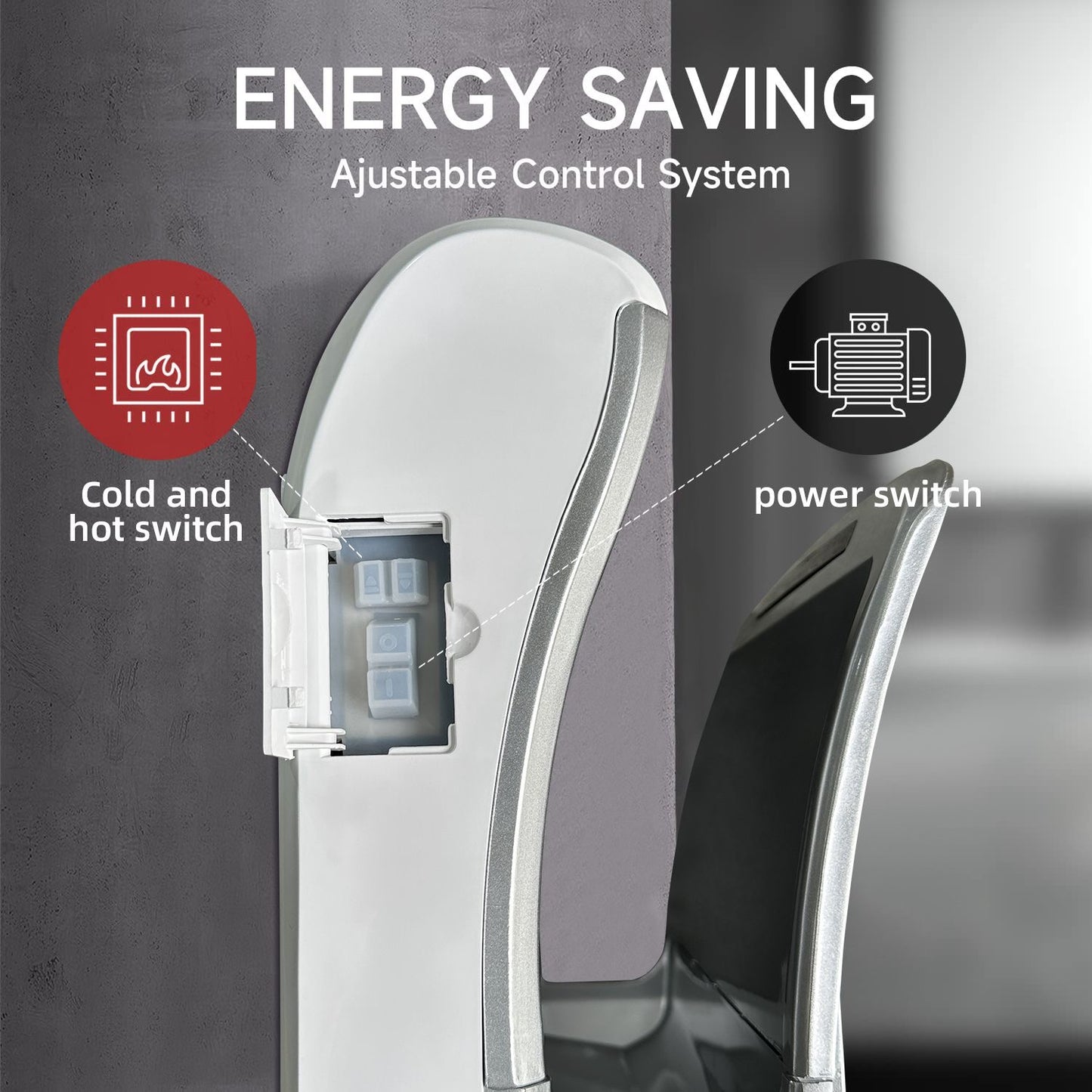 High speed automatic hand dryer, with HEPA filter.