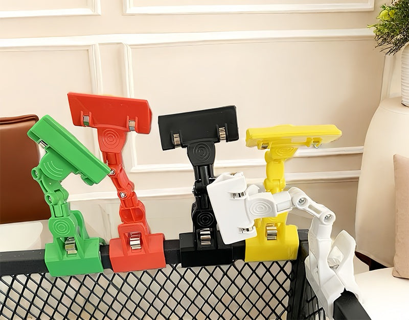 Supermarket adjustable plastic pop clip