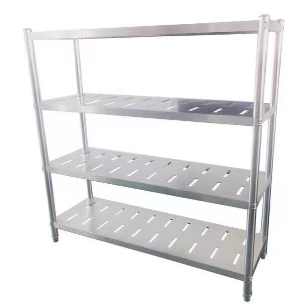 Stainles steel racks with holes on shelf plate