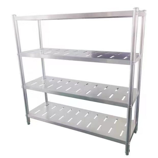 Stainles steel racks with holes on shelf plate